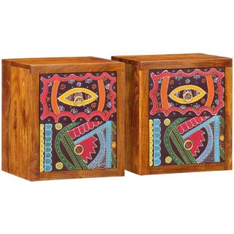 vidaXL Armario De Noche Con Caj&oacute;n 2 Pcs Marr&oacute;n 35 X 30 X 40 Cm Vidaxl