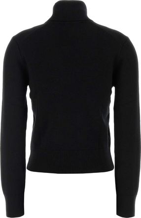 Ami Womens Coeur Sweater Black Merino Wool