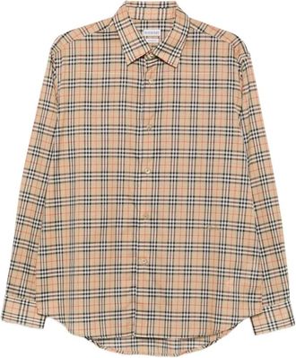 Burberry Overhemden, Heren, Beige, M, Radmar Check Shirt