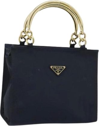 Prada Pre-owned Handbags, female, Black, Size: ONE SIZE Pre-owned Vintage Nylon Hand Bag