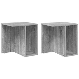 vidaXL Mesa Auxiliar 2 Pcs Gris Sonoma 37 X 32 X 40 Cm Vidaxl