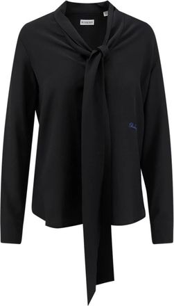 Burberry V-hals Strikblouse - Dames - Blouses - Zwart - 2XS - Overhemden