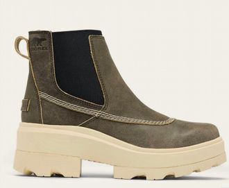 Sorel Womens Joan Frwd Chelsea Boot In Canoe Bleached Ceramic