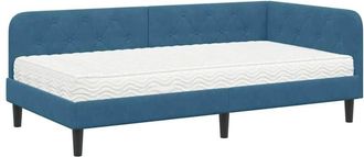 vidaXL Estructura De Cama En Esquina Azul 90 X 200 Cm Terciopelo Vidaxl