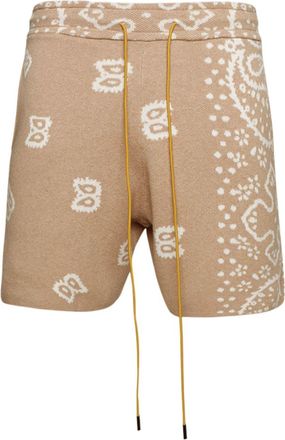 Rhude bandana-print knit shorts - men - Fabric - S - Neutrals