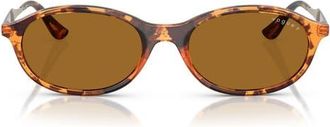 Vogue Eyewear 52mm Polarized Oval Sunglasses in Yellow Havana at Nordstrom