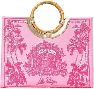 Lilly Pulitzer Oasis Canvas Tote Handbags Lipstick Pink