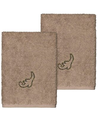 Linum Home Textiles 100% Turkish Cotton April 2Pc Embellished Washcloth Set