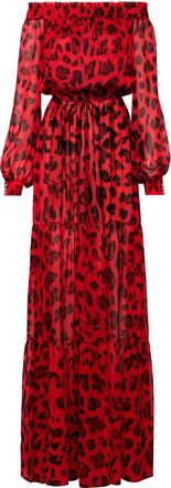 Philipp Plein Lange Jurk Leopard
