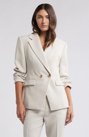 Open Edit The Icon Hourglass Blazer in Beige Pumice at Nordstrom, Size Xx-Small