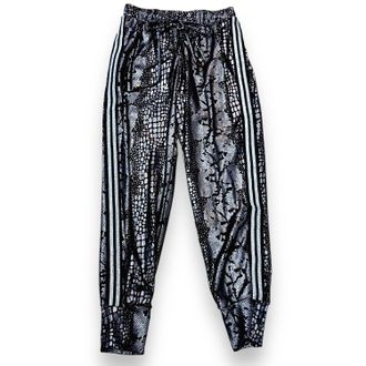 Petit Pois by Viviana G Womenmesh Snake Print Joggers In Black