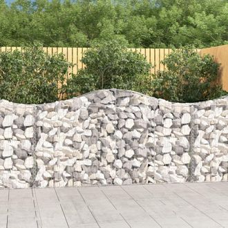 Berkfield Home Arched Gabion Baskets 7 pcs 200x30x100/120 cm Galvanised Iron in Silver