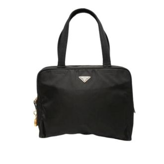 Prada Pre-owned Handbags, female, Black, Size: ONE SIZE Pre-owned Vintage Nylon Shoulder Tote
