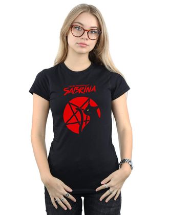 Absolute Cult The Chilling Adventures of Sabrina Womens Salem Pentagram T-Shirt Black X-Large