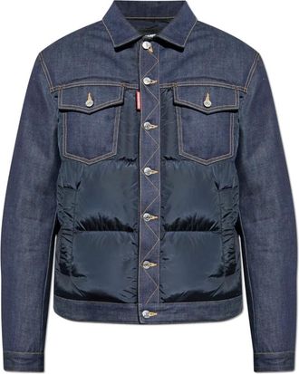 Dsquared2 Jassen, Heren, Blauw, 2Xl, Denim, Jas gemaakt van gemengde stoffen