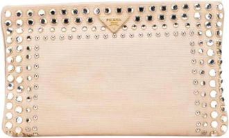 Prada Pre-owned Clutches, female, Brown, Size: ONE SIZE Pre-owned Canvas Clutch
