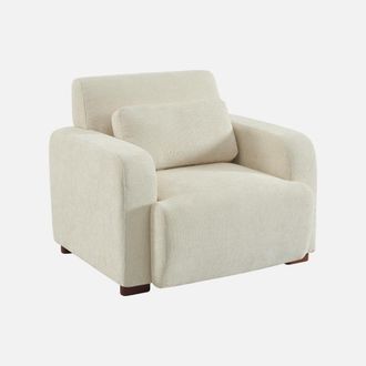 Sweeek Sill&oacute;n De Tela Con Patas De Madera De Hevea