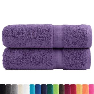 Berkfield Home Premium Hand Towels SOLUND 2 pcs Purple 50x100 cm 600 gsm