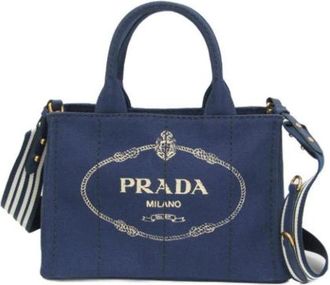 Prada Pre-owned Canvas prada-bags - Dames - Vintage Shopper - Blauw - ONE Size - Vintage
