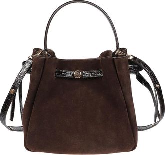 Tory Burch Romy Suede Bucket Bag - Dames - Schoudertassen - Bruin - ONE Size - Su&egrave;de - Tassen