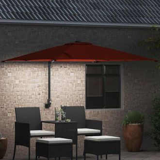 Berkfield Home Traditional Garden Parasol Terracotta 248, 5 x 247, 5 x 119 cm Fabric