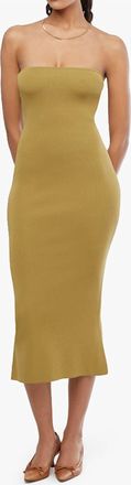 WeWoreWhat Strapless Ribbed Knit Midi Dress In Willow
