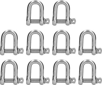 Infinite D-sch&auml;kel Aus Edelstahl 304 F&uuml;r Schifffahrt Und Hebearbeiten - 10 St&uuml;ck, Modell M10 - Schnellverschluss