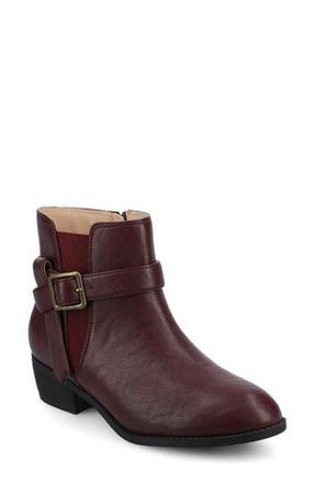 Journee Collection Devina Buckle Boot - Wide Width Available in Oxblood at Nordstrom Rack, Size 7.5
