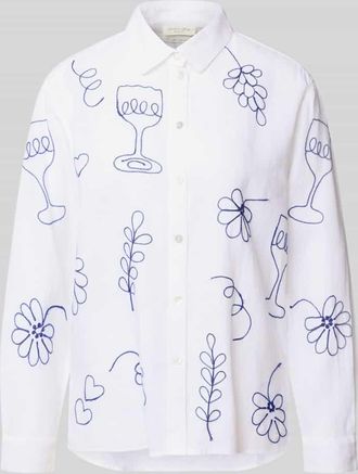 Christian Berg Regular Fit Leinenbluse im Allover-Look in Weiss, Gr&ouml;&szlig;e 34