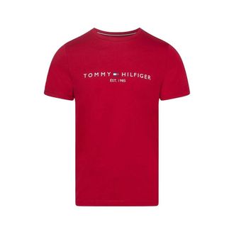 Tommy Hilfiger Men Tommy Logo Tee S/S T-Shirts, Red, XL