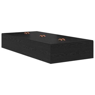 Berkfield Home Bed Frame Black Oak Engineered wood Single Storage
