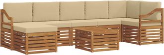 vidaXL Conjunto De Sof&aacute;s De Exterior 8 Uds. Natural Y Beige Vidaxl