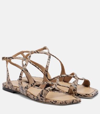 Jimmy Choo London Ayla snake-effect leather sandals