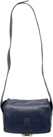 Loewe Pre-owned Cross Body Bags, female, Blue, Size: ONE SIZE Pre-owned Leather Shoulder Bag