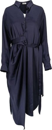 Brunello Cucinelli Abito midi a maniche lunghe - Blu