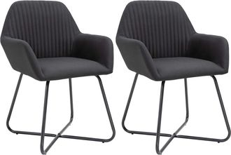 vidaXL Sillas De Comedor 2 Unidades Tela Negro Vidaxl