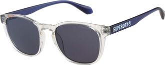 Superdry Sonnenbrille SUPERDRY Modell 996097, Herren, transparent, blau, matt, transparent, Sonnenbrillen Sonnenbrille, Form Karree/Soft, Logoschriftzug auf B&uuml;