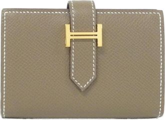 Herm&egrave;s Etoupe Gray Epsom Leather Wallet (Bi-Fold) (Pre-Owned)