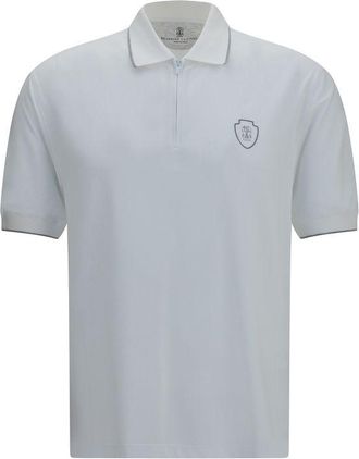 Brunello Cucinelli White Polyamide Polo Mens Shirt
