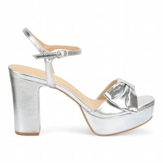Bruno Menegatti Womens Thelma Leather Dressy Platform Heel In Silver