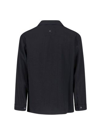 White Sand Mens Shirts Black Viscose