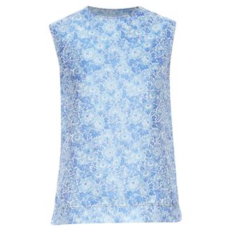 Calvin Klein 205W39NYC RAF SIMONS blue floral jacquard sleeveless top Fr36 S