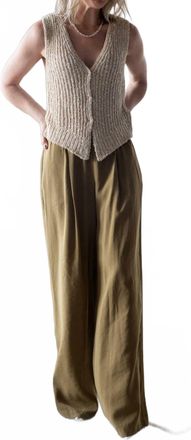 Alysi Wide Leg Pull On Trousers In Olio