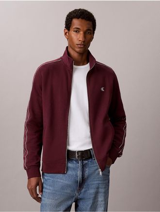 Calvin Klein Jeans Calvin Klein Mens Logo Tape Full Zip Jacket - Purple - 2XL