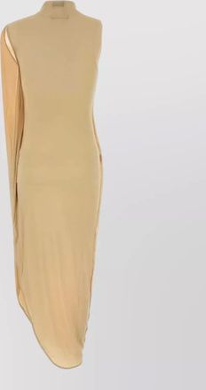 Jean Paul Gaultier stretch viscose dress draped high neckline midi