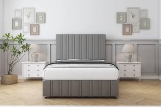 Comfort Beds Lorenzo Dumfries Divan Set No Drawers-54 Headboard-Footboard in Light Grey | Size: Super King