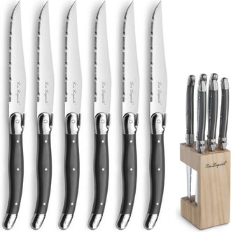 Lou Laguiole Bloque 6 cuchillos carne Gris Oscuro