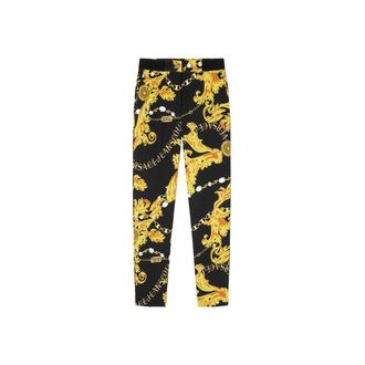 Versace Jeans Couture Dames, Broeken, Veelkleurig, Maat: S Leer