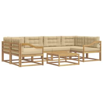 vidaXL Conjunto De Sof&aacute;s De Exterior Con Coj&iacute;n 5 Pcs Y Beige Vidaxl