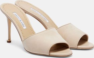 Manolo Blahnik Larache 90 suede mules